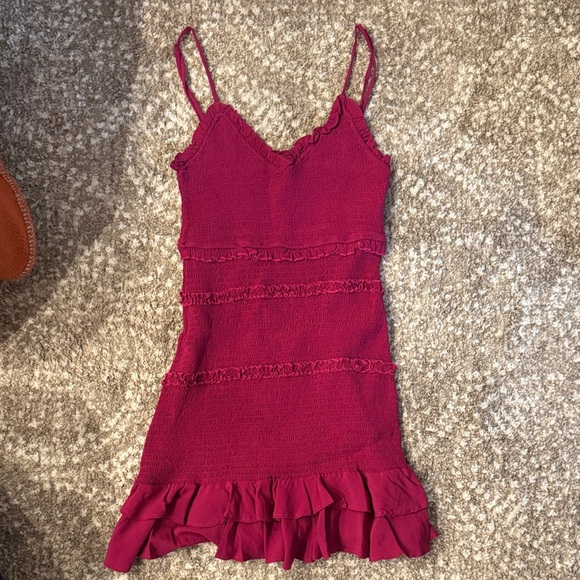 Pink Ruffled Mini Dress - Picture 1 of 4